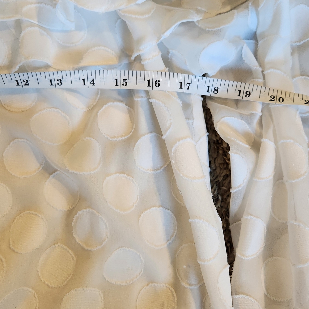 Michael Kors Elegant White Ruffled Polka Dot Top - Picture 5 of 6